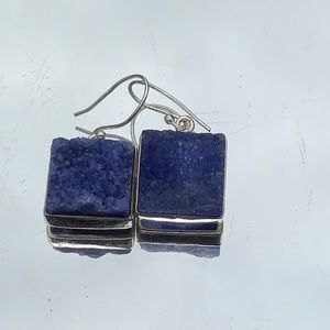 BOUTIQUE SHADY PURPLE QUARTZ 925 SILVER EARRINGS